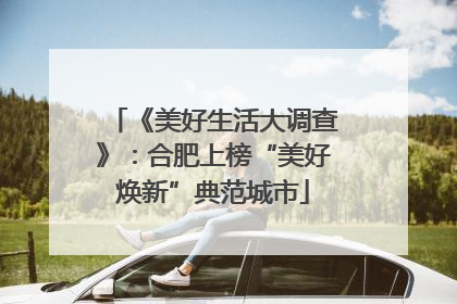《美好生活大调查》：合肥上榜“美好焕新”典范城市