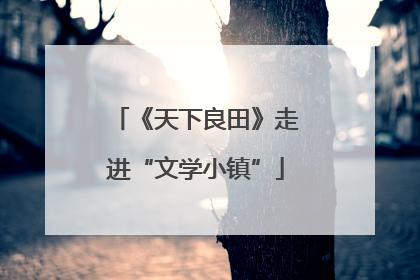 《天下良田》走进“文学小镇”