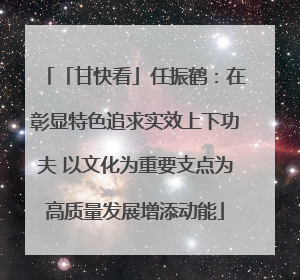 「甘快看」任振鹤：在彰显特色追求实效上下功夫 以文化为重要支点为高质量发展增添动能