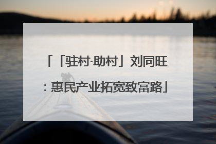 「驻村·助村」刘同旺：惠民产业拓宽致富路