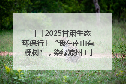 「2025甘肃生态环保行」“我在南山有棵树”，染绿凉州！