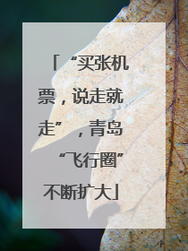 “买张机票，说走就走”，青岛“飞行圈”不断扩大