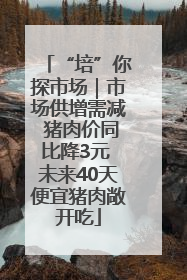 “培”你探市场｜市场供增需减 猪肉价同比降3元 未来40天便宜猪肉敞开吃
