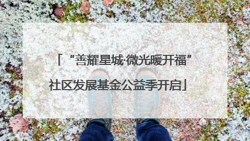 “善耀星城·微光暖开福”社区发展基金公益季开启