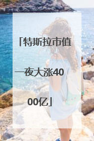 特斯拉市值一夜大涨4000亿