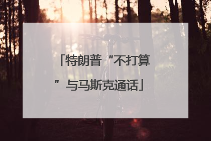 特朗普“不打算”与马斯克通话