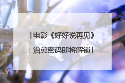 电影《好好说再见》：治愈密码即将解锁