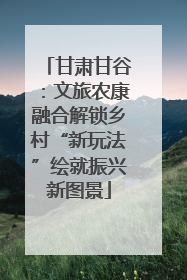 甘肃甘谷：文旅农康融合解锁乡村“新玩法”绘就振兴新图景