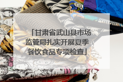 甘肃省武山县市场监管局扎实开展夏季餐饮食品专项检查