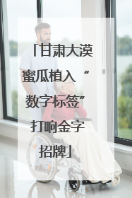 甘肃大漠蜜瓜植入“数字标签” 打响金字招牌