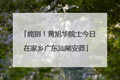 痛别！黄旭华院士今日在家乡广东汕尾安葬