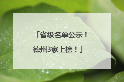 省级名单公示！德州3家上榜！