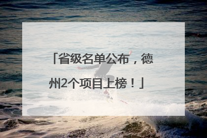 省级名单公布，德州2个项目上榜！