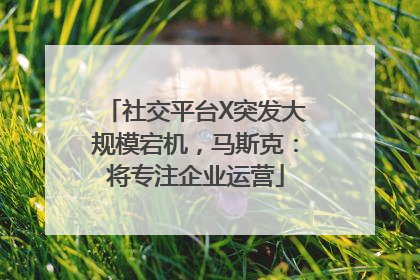 社交平台X突发大规模宕机，马斯克：将专注企业运营
