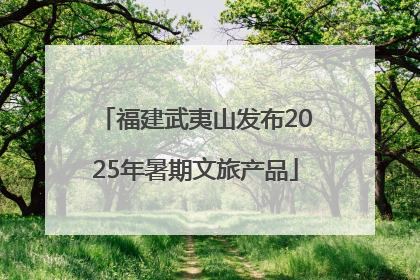 福建武夷山发布2025年暑期文旅产品