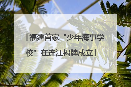 福建首家“少年海事学校”在连江揭牌成立