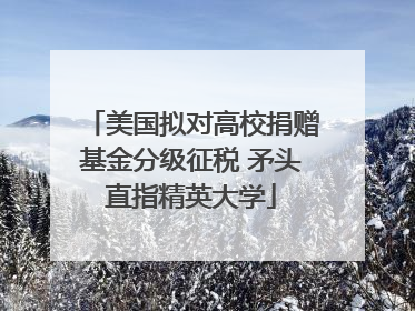 美国拟对高校捐赠基金分级征税 矛头直指精英大学