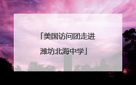美国访问团走进潍坊北海中学