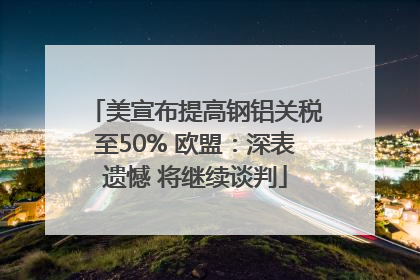 美宣布提高钢铝关税至50% 欧盟：深表遗憾 将继续谈判