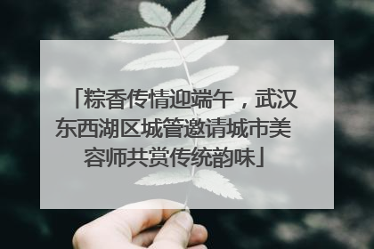 粽香传情迎端午，武汉东西湖区城管邀请城市美容师共赏传统韵味