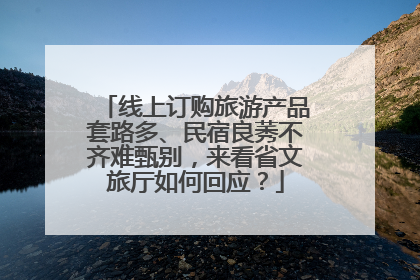 线上订购旅游产品套路多、民宿良莠不齐难甄别，来看省文旅厅如何回应？