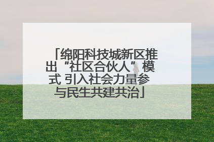 绵阳科技城新区推出“社区合伙人”模式 引入社会力量参与民生共建共治