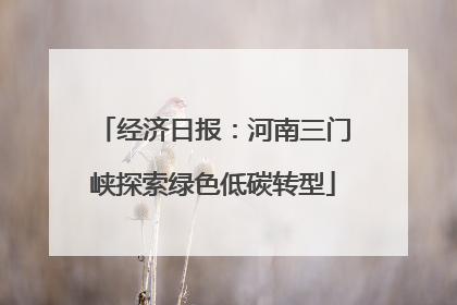 经济日报：河南三门峡探索绿色低碳转型