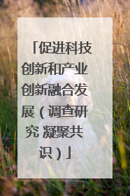 促进科技创新和产业创新融合发展（调查研究 凝聚共识）