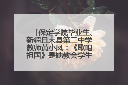 保定学院毕业生、新疆且末县第二中学教师黄小凤：《歌唱祖国》是她教会学生的第一首歌