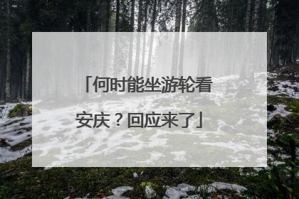 何时能坐游轮看安庆？回应来了