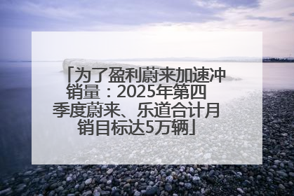 为了盈利蔚来加速冲销量：2025年第四季度蔚来、乐道合计月销目标达5万辆