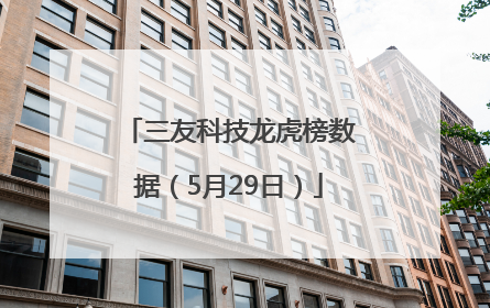 三友科技龙虎榜数据（5月29日）