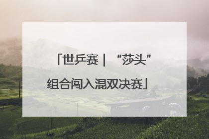 世乒赛｜“莎头”组合闯入混双决赛