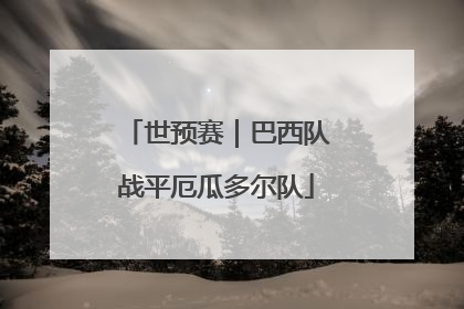 世预赛｜巴西队战平厄瓜多尔队