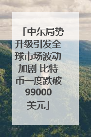 中东局势升级引发全球市场波动加剧 比特币一度跌破99000美元