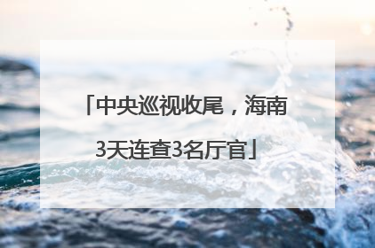 中央巡视收尾，海南3天连查3名厅官