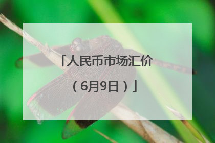 人民币市场汇价（6月9日）
