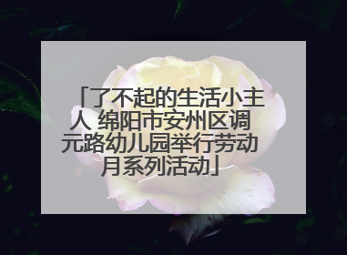 了不起的生活小主人 绵阳市安州区调元路幼儿园举行劳动月系列活动