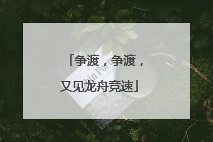 争渡，争渡，又见龙舟竞速