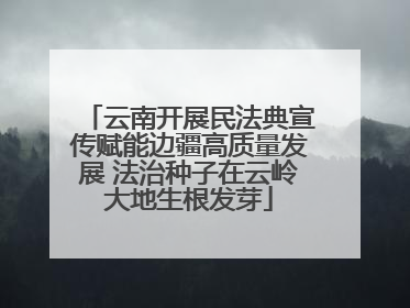 云南开展民法典宣传赋能边疆高质量发展 法治种子在云岭大地生根发芽