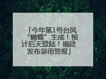 今年第1号台风“蝴蝶”生成！预计后天登陆！福建发布暴雨警报