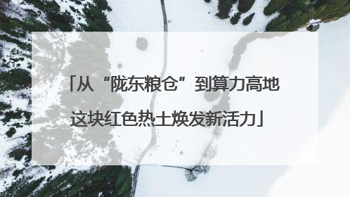 从“陇东粮仓”到算力高地 这块红色热土焕发新活力
