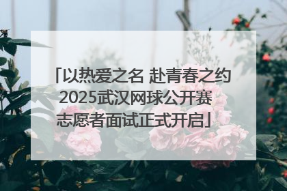 以热爱之名 赴青春之约 2025武汉网球公开赛志愿者面试正式开启