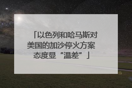 以色列和哈马斯对美国的加沙停火方案态度显“温差”