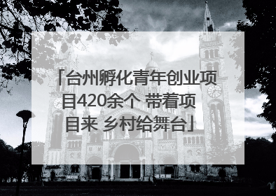 台州孵化青年创业项目420余个 带着项目来 乡村给舞台