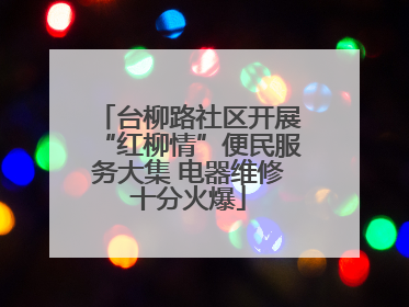 台柳路社区开展“红柳情”便民服务大集 电器维修十分火爆