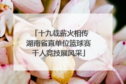 十九载薪火相传 湖南省直单位篮球赛千人竞技展风采
