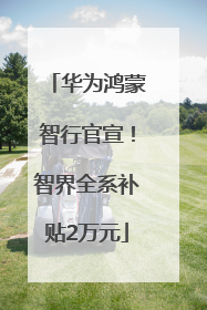 华为鸿蒙智行官宣！智界全系补贴2万元