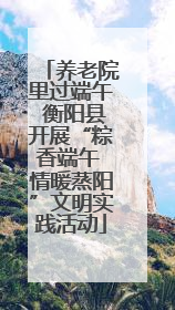 养老院里过端午 衡阳县开展“粽香端午 情暖蒸阳”文明实践活动