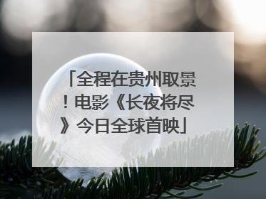 全程在贵州取景！电影《长夜将尽》今日全球首映